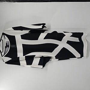 Ashley Stewart Black & White Graphic Midi Dress